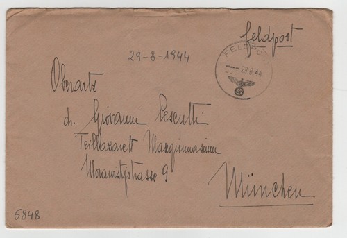 Feldpost con biglietto interno - biglietto,